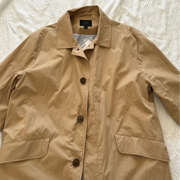 J. Crew Khaki Nylon Cotton Lightweight Raincoat Jacket - Picture 5 of 9